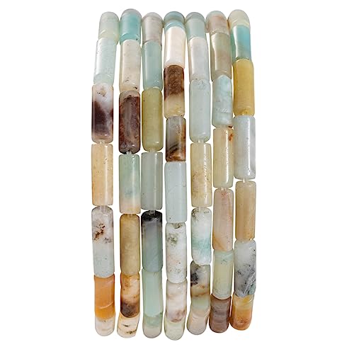Natural Amazonite Cylinder Tube Beads 4x13mm 38cm/str Loose Semi Gemstone Stone Beads for Making Bracelets Necklace Earrings - color: Amazonite, size: 4x13mm Cylinder