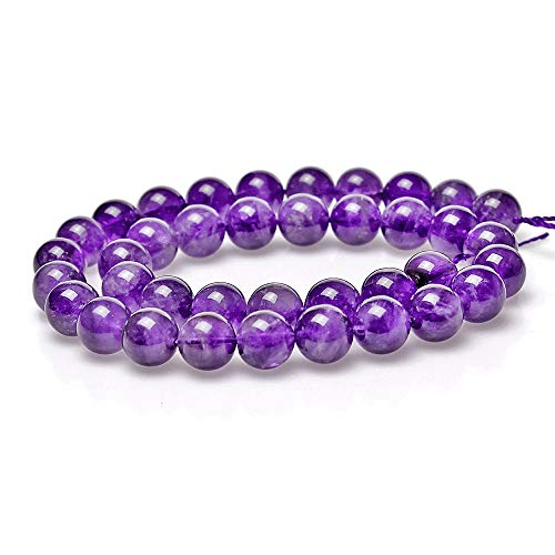 MJDCB 5A Natural South Africa Amethyst Gemstone Round Stone Beads for Jewelry Making DIY Bracelet Necklace (12mm) - color: South Africa Amethyst, size: 12mm