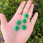 Adabele 10pcs Natural Green Jade Gemstone 8x14mm Donut Rondelle Beads Large Hole ID 5.6mm for DIY Craft Jewelry Making GW-A7 - color: Green Jade, size: 14mm x 8mm - 10pcs