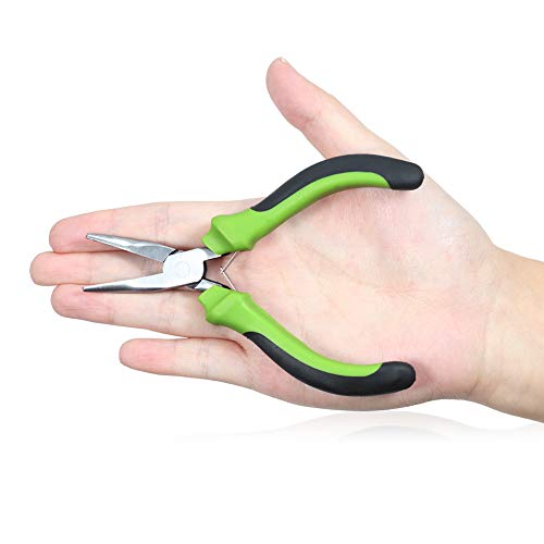 SPEEDWOX Bent Nose Pliers for Jewelery Making 5 Inches Smooth Jaw Mini Beading Tool Precision Beading Pliers with Spring Hobby Craft DIY - style: Bent Nose Pliers