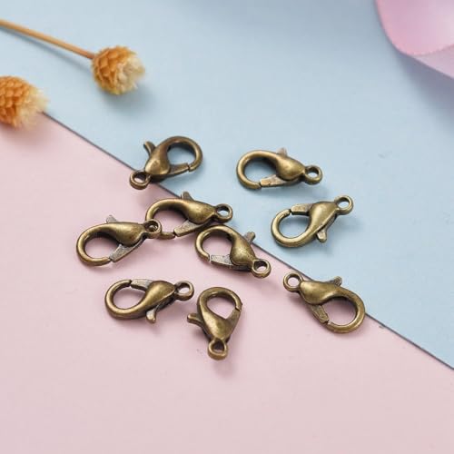 HDSupplies 100 Pieces - Lobster Clasps - Antique Bronze - 10x6mm w/ 1mm Hole - color: Antique Bronze, size: 10x6mm