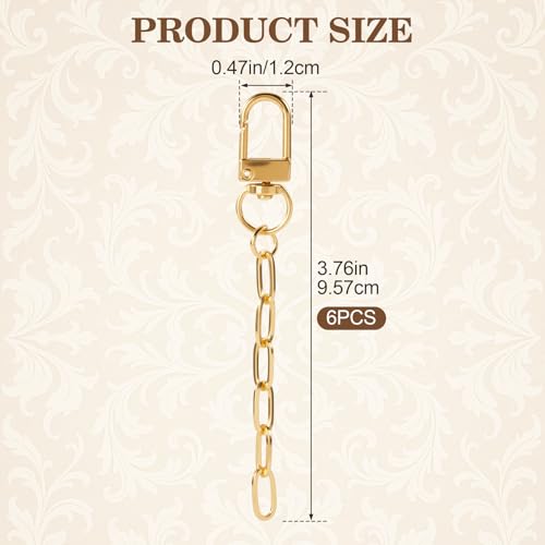 PAGOW 6pcs Keychain Making Kit, Alloy Key Chain Clips with Swivel Snap Hook Key Ring, Gold Purse Chain Bag Charm Extender Chains for DIY Crafts Handbag Jewelry Making - color: gold,6pcs