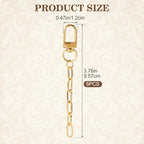 PAGOW 6pcs Keychain Making Kit, Alloy Key Chain Clips with Swivel Snap Hook Key Ring, Gold Purse Chain Bag Charm Extender Chains for DIY Crafts Handbag Jewelry Making - color: gold,6pcs