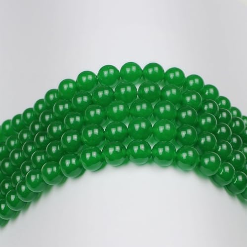 MJDCB Natural Green Jade Round Loose Beads for Jewelry Making DIY Bracelet Necklace (6mm) - color: Green Jade, size: 6mm
