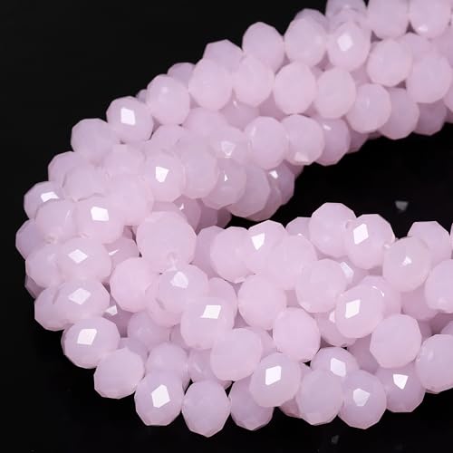 5 Strands 8mm 300PCS Light Pink Crystal Beads, Song Xi Porcelain Jade Glass Beads for Jewelry Making, Gemstone for Necklace Earring, Arts and Crafts, DIY and Craft Supplies - color: Light Pink, size: 8mm(5 Strands)