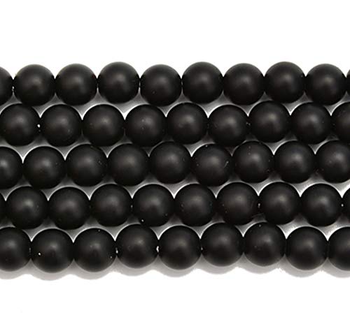 2.0mm Large Hole Black Onyx Matte Round 10mm Crystal Energy Stone Healing Power Natural Gemstone Loose Beads for Jewelry Making
