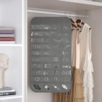 1 Pack Hanging Jewelry Organizer 80-Pocket Dual-sided Jewelry Storage for Earring Necklace Bracelet Ring Travel Holder, Gray - color: Gray