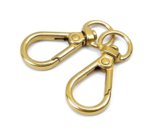 10 Pcs Heavy Duty Swivel Lobster Claw Clasps 3/8 Inch Push Gate Snap Hooks Trigger Clips for Handbag Purse Keychain - color: Antique Gold