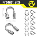 200PCS Wire Guards for Jewelry Making, Stainless Steel Wire Guardian Protectors, U Shape Wire Guard Loops Thread Protector, Silver U Shape Wires Guard Loops for Earring Bracelet Necklace DIY