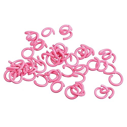 uxcell Open Jump Rings, 8mm Colorful O-Ring Connectors for DIY Crafts Jewelry Making, Carbon Steel, Pink, 100Pcs - color: Pink, size: 8mm