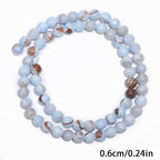 Stone Beads, 60pcs Blue Aquamarine Gemstone, 6mm Round Loose Beads for Jewelry Making, Bracelets, with Bag, String & Card - color: Blue Aquamarine, size: 6mm