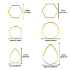 60pcs Hoop Earrings for Jewelry Making,Beading Hoops Earrings Hypoallergenic Teardrop Hexagon Round Earring Hoop Open Bezel Pendant Frame for DIY Crafts(Gold,3 Shapes) - color: 60PCS;Teardrop,Hexagon,Round;Gold