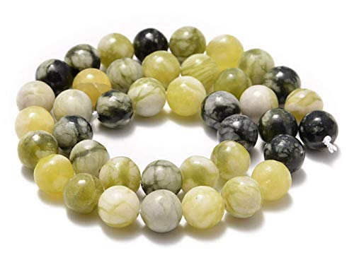AD Beads Natural Gemstone Smooth Round Loose Beads 15“ 6mm 8mm 10mm (6mm, Multicolor Afghan Jade) - color: Multicolor Afghan Jade, size: 6mm