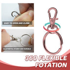 Keychain, 68PCS Swivel Snap Hooks with Key Rings, Metal Lobster Claw Clasp,34PCS Keychains Clips Hooks and 34PCS Key Chain Rings,Keychain Rings for DIY Crafts,Jewelry Making (Rose Gold) - color: Rose Gold