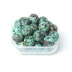 100Pcs Natural Stone 6mm African Turquoise Round Loose Gemstone Energy Healing Beads Hole Size 1mm DIY Smooth Beads for Bracelet Necklace Earrings Jewelry Making - color: African Turquoise, size: 6mm