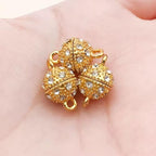 10PCS Magnetic Jewelry Clasps, Crystal Ball Connectors, Magnetic Necklace Clasps and Closures Easy-to-Use for Jewelry Closures (Gold) - color: gold