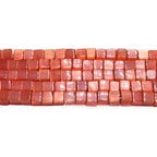 55pcs 7mm Red Cat's Eye Cube Stone Square Gemstone Beads Semi-Precious Craft Supplies for DIY Jewelry Making - color: Cube7mm Red