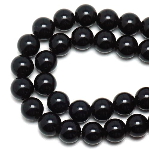 Natural Black Onyx Beads for Jewelry Making - Crystal Beads Gemstone Beads for Bracelets, 10mm Black Stone Beads Round Loose Beads(34-37pcs, 10mm, Black Onyx) - color: Black Onyx, size: 10mm