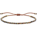 KELITCH Adjustable turquoise bead bracelet single color knitting friendship bracelet fashion jewelry daily wear gift (28 color selection) - color: Coffee 04F