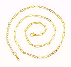 Gold Paperclip Chain Necklace for Women 10pcs 18inch 3X9mm Gold Chains for jewelry Making Stainless Steel Filled 18K Gold Plated Chains Bulk Adjustable Link Chains - size: 18inch 10pcs