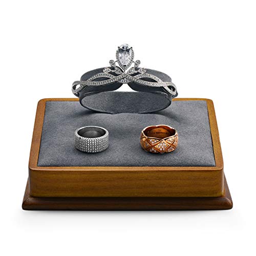 Oirlv Solid Wood Jewelry Display Stand Square Bracelet watch bangle Holder Showcase Jewelry Organizer Display Stand (Grey) - color: Grey Bracelet Holder