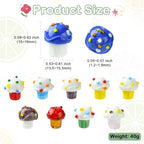 DanLingJewelry 10Pcs Colorful Ice Cream Bumpy Lampwork Glass Beads 3D Imitation Cupcake Sweet Food Beads for Jewelry Making Bracelets