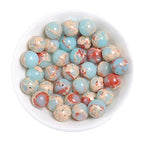 Blue Imperial Jasper Beads for Jewelry Making Stone Bead Bracelets Chakra Round Gemstone Beads Bulk, 45pcs 8mm Jasper Stone - color: Blue Imperial Jasper, size: 8mm