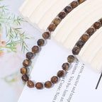 8mm Faceted Natural Tiger Eyes Stone Loose Round Semi Gemstone Beads for Bracelet Necklace Jewelry DIY Making - color: Tiger Eyes-1