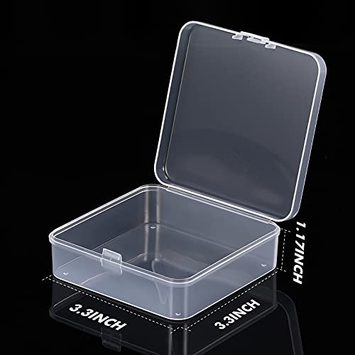 Jetec 6 Pieces Mini Plastic Clear Beads Storage Containers Box for Collecting Small Items, Beads, Jewelry, Business Cards, Game Pieces, Crafts (3.3 x 3.3 x 1.1 Inch) - size: 3.3 x 3.3 x 1.1 Inch