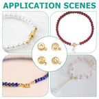 80Pcs 2 Styles Brass Crimp Beads Golden Stopper Beads Column Round Positioning Spacer Bead Positioning Stopper Crimp Charms Ends Accessories for Necklace Bracelet Jewelry Making