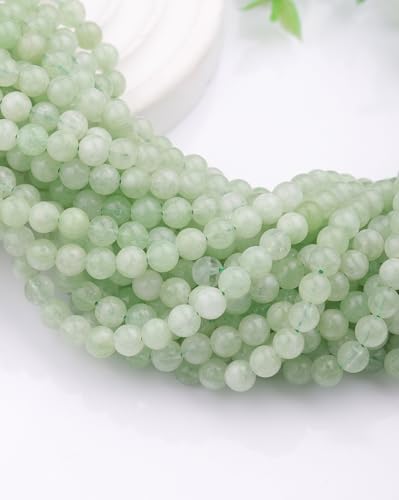 Natural Stone Beads Green Burmese Jade 8mm Polished Round Smooth Gemstone Beads for Jewelry Making Supplies 15 Inch(45Beads) - color: Green Burmese Jade 8mm-45pcs