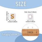 FASHEWELRY 500Pcs White Golden Letter Beads 4.5mm Square Alphabet Beads Acrylic Cube Letter S Beads for Friendship Bracelet Necklace Keychains Jewelry Making - color: Letter S