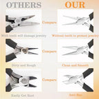 6 Pack Jewelry Pliers Set, Mini Pliers Set, Jewelry Making Include Flat, Jewelry Tools, Needle, Round, Bending Linesman, Applicable to Handicrafts, Earring Making, Repairing Electronic