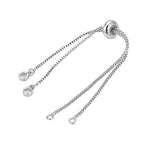 DanLingJewelry 5pcs Adjustable Slider Metal Bracelet Slider Extender Chains with Rhinestone Charms for Jewelry Making DIY 8 Inches(223mm) P - color: StyleⅩ-5 pcs-Platinum