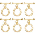 Beebeecraft 1 Box 15Pcs Toggle Clasps for Jewelry Making 18K Gold Plated Brass Clock Round Toggle Clasps Connectors Metal Bar and Snap Ring for DIT Craft - color: Gold 15pcs