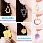 104Pcs Geometric Resin Earring Molds Kit, Flower Shaped Earrings Silicone Mold for Epoxy Resin Dangle Drop Jewelry Molds Making Kit with 100 Earring Hook for Earrings Necklace Pendants (Irregular) - color: Irregular