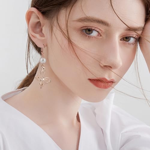 Beebeecraft 1 Box 50Pcs French Earring Hooks 304 Stainless Steel Rose Gold Hypoallergenic Dangle Leverback Earring Findings 16.5x10mm for Earrings DIY Jewelry Making - color: 16x10mm Rose Gold