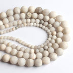 Stone Beads, 60pcs Matte White Quartz, 6mm Round Loose Beads for Jewelry Making, Bracelets, with Bag, String & Card - color: Matte White Quartz, size: 6mm