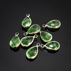 Adabele Grade A Birthstone Pendant Drop 11mm 14mm 16mm Sterling Silver Plated For Personalized Earrings Bracelet Necklace Anklet Pendant Keychain Craft Jewelry Making - color: August (peridot green), size: 14mm Long - 30pcs