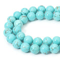 60pcs 6mm Natural Blue Turquoise Gemstone Beads Energy Healing Crystal Round Loose Stone Beads for Jewelry Making, DIY Bracelets Necklaces - color: Blue Turquoise, size: 6mm