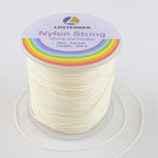 LUSTEMBER 0.8mm Nylon String, Strong Bracelet String, Durable Nylon Cord for Jewelry Making, Bracelets, Beading, Necklaces, Rattail Braiding, Kumihimo, Wind Chimes, Blinds and Handicrafts - size: Beige