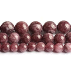 About 35pcs 10mm Natural Stone Beads Lepidolite Beads Crystal Gemstone for Jewelry Making, DIY Bracelet Necklace - color: Lepidolite, size: 10mm