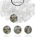 100Pcs 10mm Crackle Glass Beads for Jewelry Making - Round Spacer Crystal Beads Bulk, DIY Craft Supplies for Necklace Bracelet Earrings (Gray Black) - color: Grey Black
