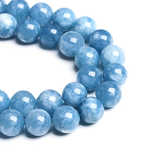 160PCS 4MM Blue Aquamarine Jade Loose Beads for Jewelry Making DIY Bracelet 2 Strands - color: Aquamarine Jade, size: 4mm (2 strands)