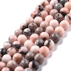 KISSITTY 235pcs 8mm Natural Pink Zebra Jasper Bead Strands, Natural Gemstone Crystal Beads Round Smooth Chakra Beads Energy Healing Crystals Gemstones for DIY Jewelry Bracelets Necklaces Making - color: Natural Pink Zebra Jasper