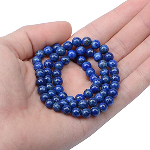 AD Beads Natural Gemstone Round Loose Beads 15" for Bracelet Necklace Earrings Jwelery Making Crafts DIY (4mm, Blue Lapis) - color: Blue Lapis, size: 4mm