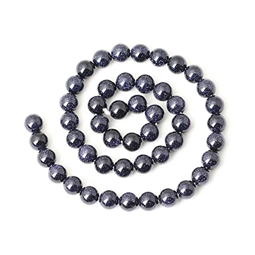 45PCS 8mm Natural Blue Sandstone Gemstone Round Loose Beads Stone Beads for Jewelry Making DIY Findings 1 Strand 15" - color: Blue Sand Stone, size: 8mm