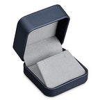 Blue Round Corner Earrings Gift Box PU Leather Jewelry Earring Gift Packaging Box - color: Earring box
