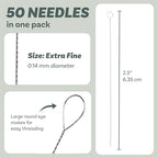 The Beadsmith Twisted Beading Needles - 2.5" (6.35 cm) Collapsible Eye Beading Needle, Extra-Fine (0.14 mm Diameter), Stainless Steel Flexible Wire for Stringing, Jewelry Making, Pack of 50 - style: Extra-Fine