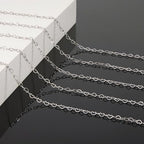 KYUNHOO 16.4FT/5M Stainless Steel Silver Chains for Crafts DIY Supply Jewelry Findings Hollow Heart Chain for Jewelry Making with Lobster Clasps Jump Rings - color: Heart Silver